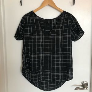 Black and white striped blouse